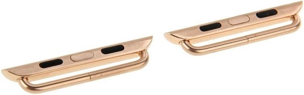 By Qubix - Metalen strap connector - Goud - Geschikt voor Apple Watch 38mm / 40mm / 41mm / 42mm