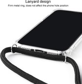 Apple iPhone 11 Pro Hoesje - Mobigear - Lanyard Serie - TPU Hoesje met koord - Transparant / Blauw - Hoesje Geschikt Voor Apple iPhone 11 Pro