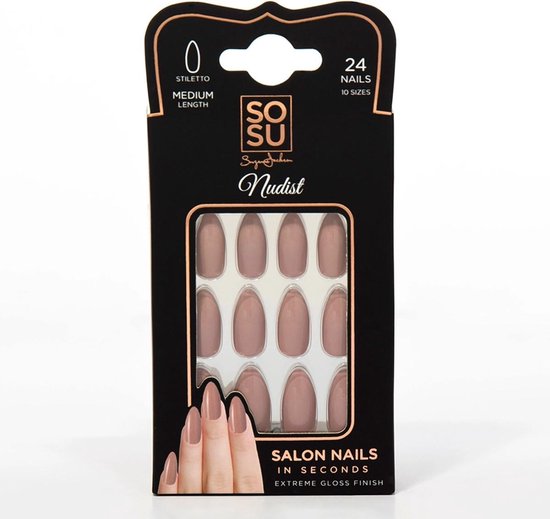 SOSU by SJ False Nails Nudist- Kunstnagels - Nagels - Press on nails - Plaknagels - Nepnagels - 24 stuks - Beste Kwaliteit