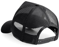 Beechfield Heren Half Mesh Trucker Cap / Hoofddeksel (Zwart)