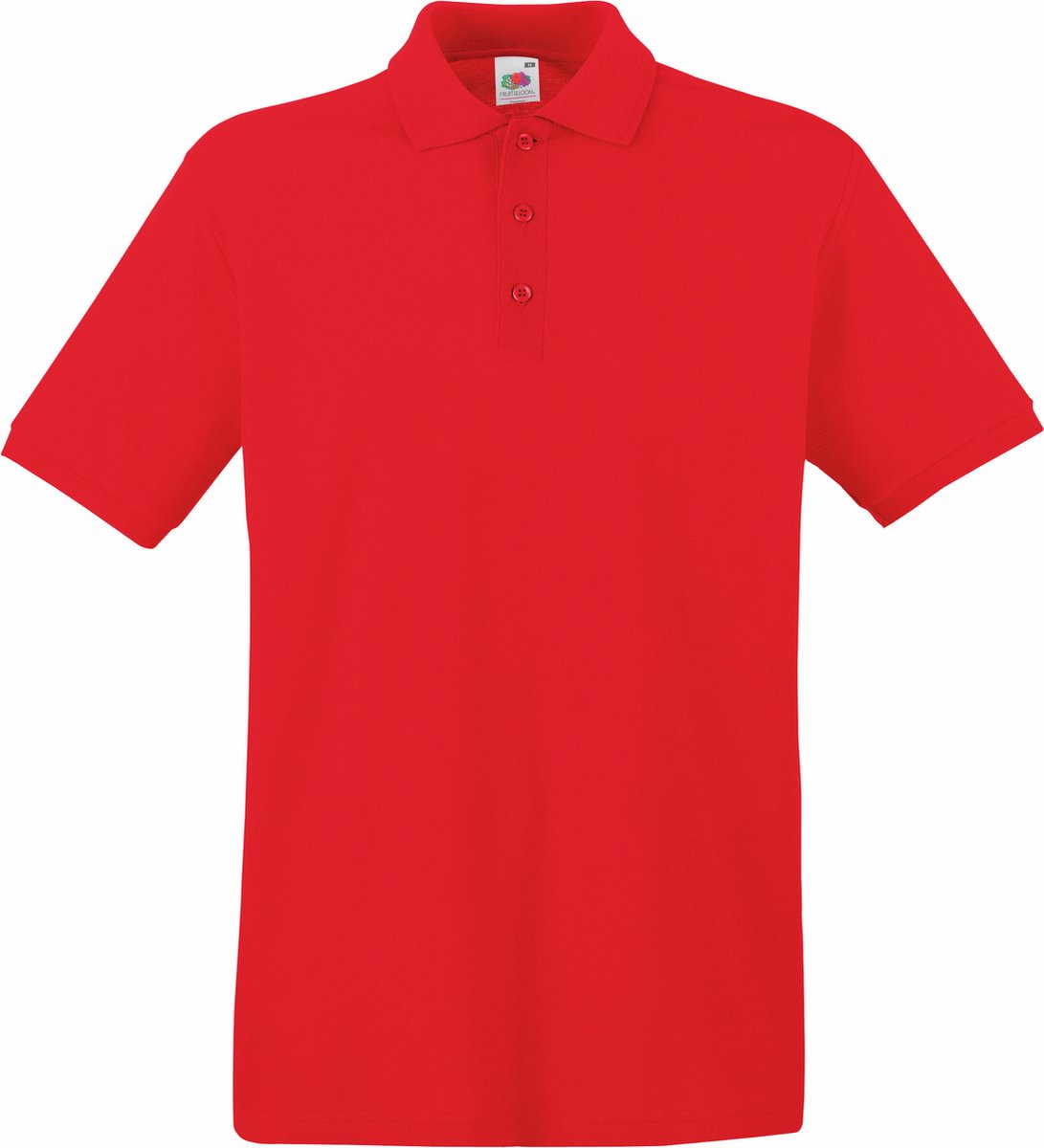 Fruit Of The Loom Premium Heren Poloshirt Met Korte Mouwen (Rood)