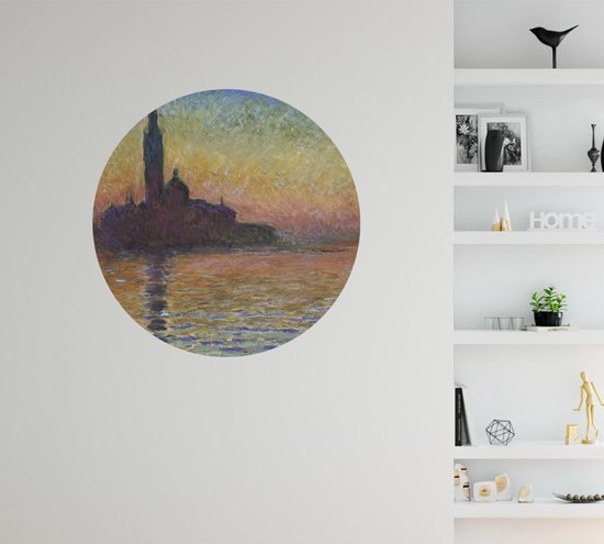 San Giorgio Maggiore au crépuscule, Claude Monet - Photo sur papier peint Cercle - ⌀ 40 cm