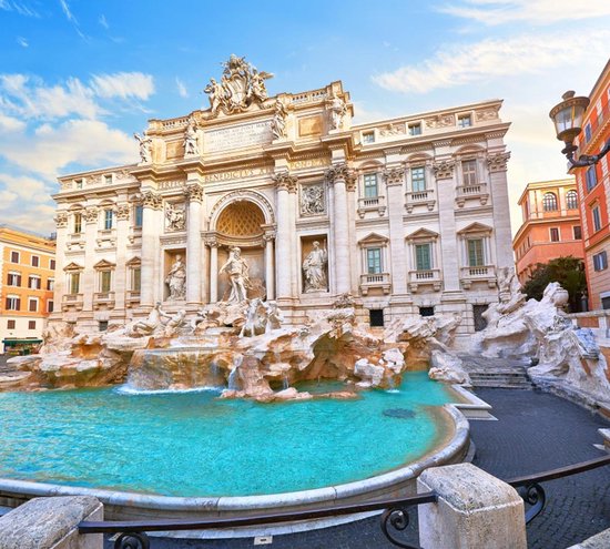 Toeristische trekpleister Fontana di Trevi in Rome Fotobehang