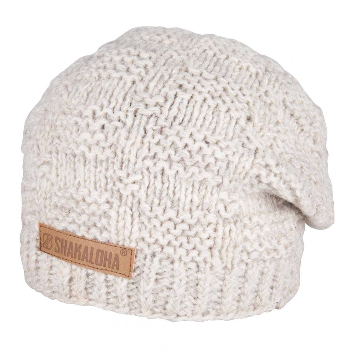 Shakaloha Gebreide Wollen Muts Heren & Dames Beanie Hat van schapenwol met polyester fleece voering - Baila Beanie Beige Unisex - One Size Wintermuts