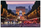 Champs-Élysées met Arc de Triomphe in Parijs - Foto op Akoestisch paneel - 90 x 60 cm