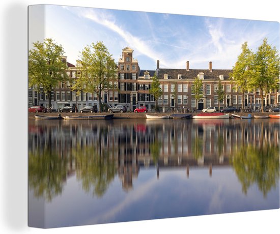Canvas Schilderij Prinsengracht in het centrum van Amsterdam - 120x80 cm - Wanddecoratie