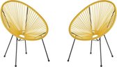 Beliani ACAPULCO II - Lot de 2 chaises - jaune - rotin PE