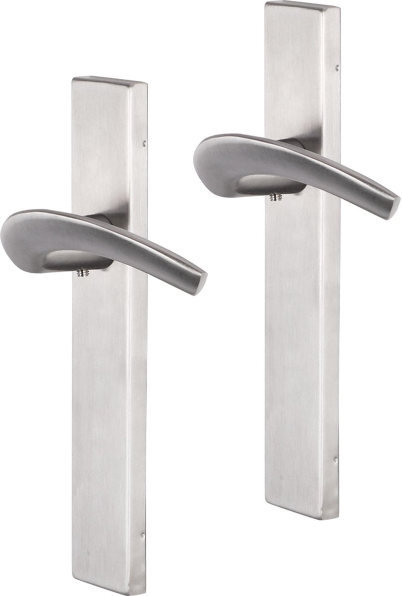 Impresso Watton Deurklink – Deurbeslag – Vierkant – Deurschild – Zilver
