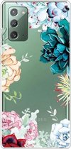 Voor Samsung Galaxy Note20 schokbestendig geverfd transparant TPU beschermhoes (Gem Flower)
