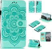 Voor Xiaomi Mi Note10 Lite Mandala Embossing Patroon Horizontale Flip PU lederen tas met houder & kaartsleuven & Walle & Lanyard (groen)