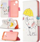 Voor Xiaomi Redmi 9C Gekleurde tekening patroon Horizontale flip lederen tas met houder & kaartsleuven & portemonnee (olifant)