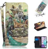 Voor LG K31 3D Gekleurde Tekening Horizontale Flip Leren Case met Houder & Kaartsleuven & Portemonnee & Lanyard (Zoo)