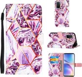 Voor OnePlus 9 Pro Marble Stitching Horizontale Flip PU lederen hoes met houder & kaartsleuven & portemonnee & lanyard (paars)