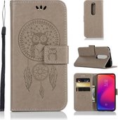 Windgong Uil Embossing Patroon Horizontale Flip lederen hoes met houder & kaartsleuven & portemonnee voor Xiaomi Mi 9T Pro / Redmi K20 Pro / Mi 9T / Redmi K20 (grijs)