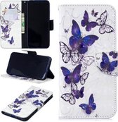 3D Gekleurde Tekening Patroon Horizontale Flip Leren Case voor Redmi Note7, met Houder & Kaartsleuven & Portemonnee (Vlinders)