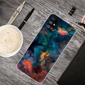 Voor Samsung Galaxy M51 schokbestendig geschilderd transparant TPU beschermhoes (aquarel inkt)