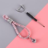 Auto diamant metaal + plastic sleutelhanger (roze)