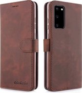 Diaobaolee Pure Fresh Texture Horizontale Flip Leren Case met Houder & Kaartsleuven & Portemonnee & Fotolijst Voor Samsung Galaxy S20 FE (Bruin)