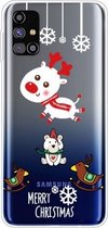 Voor Samsung Galaxy M51 Christmas Series Clear TPU beschermhoes (Trojan Bear Deer)