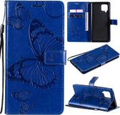 Voor Samsung Galaxy A42 5G 3D vlinders reliëf patroon horizontaal flip lederen tas met houder & kaartsleuf & portemonnee (blauw)