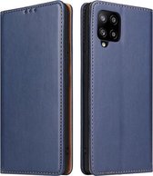 Voor Samsung Galaxy A42 5G Fierre Shann PU lederen textuur horizontale flip case met houder & kaartsleuven & portemonnee (blauw)
