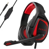 SADES MH602 3,5 mm stekker Draadgestuurde e-sports gaming-headset met intrekbare microfoon, kabellengte: 2,2 m (zwart rood)
