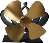 YL201 4-blads hoge temperatuur metalen warmteaangedreven haardkachelventilator (goud)