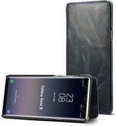 Voor Galaxy Note9 Denior Oil Wax Koeienhuid Eenvoudige Horizontale Flip Leren Case met Kaartsleuven & Portemonnee (Donkerblauw)
