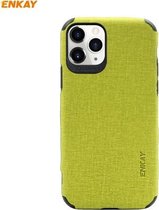 Voor iPhone 11 Pro Max ENKAY ENK-PC033 Business Series Denim Texture PU-leer + TPU Soft Slim Case Cover (groen)