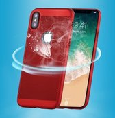 Voor iPhone X / XS Brandstofinjectie Ademend gaas PC Antikras beschermhoes (rood)