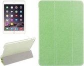Horizontale leren flip-case met zijdetextuur en drie-uitklapbare houder voor iPad Mini 2019 (groen)