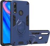 Voor Huawei Y9 Prime (2019) 2 in 1 Armor Knight Series PC + TPU beschermhoes met onzichtbare houder (koningsblauw)