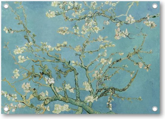 Amandelbloesem - Vincent van Gogh - Tuinposter 70x50 - Wanddecoratie - Meesterwerken - Natuur - Bloemen - Vincent van Gogh