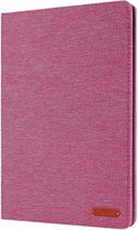 Voor iPad 10.2 doekstijl TPU platte beschermende schaal (roze rood)