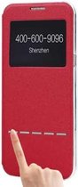 Voor Galaxy S8 Business Style Frosted Texture Horizontale Flip Leather Case met Call Display ID & Slide Unlock Slip & Holder (Red)