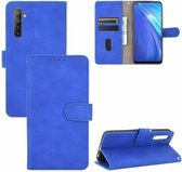 Voor OPPO Realme 6 Effen Kleur Huidgevoel Magnetische Gesp Horizontale Flip Kalf Textuur PU Lederen Case met Houder & Kaartsleuven & Portemonnee (Blauw)