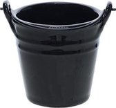 Cosy en Trendy Bucket - Mini Emmer - Zwart - 40cl - D10.3xh9.7cm - Keramiek - (set van 6) en Yourkitchen E-kookboek