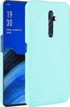 OPPO Reno 2Z Hoesje - Mobigear - Croco Serie - Hard Kunststof Backcover - Turquoise - Hoesje Geschikt Voor OPPO Reno 2Z