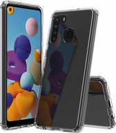 Voor Galaxy A21 (Amerikaanse versie) Schokbestendig krasbestendig TPU + acryl beschermhoes (transparant)