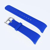 Effen kleur lederen polsband horlogeband voor Galaxy Gear Fit2 R360 (blauw)
