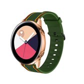 20 mm voor Huami Amazfit GTS / Samsung Galaxy Watch Active 2 / Huawei Watch GT2 42 mm gestreepte siliconen band (legergroen)