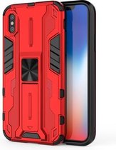 Supersonische pc + TPU schokbestendige beschermhoes met houder voor iPhone XS Max (rood)