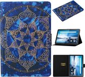 Voor Lenovo Tab M10 TB-X605F / X505 Gekleurde Tekening Patroon Horizontale Flip Lederen Case met Houder & Card Slot (Blauwe Mandala)