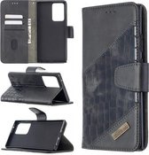 Voor Samsung Galaxy Note20 Ultra Bijpassende Kleur Krokodil Textuur Horizontale Flip PU Lederen Case met Portemonnee & Houder & Kaartsleuven (Zwart)