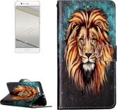 Voor Huawei P10 Plus glanzende olie reliëf leeuw patroon horizontale flip lederen tas met houder & kaartsleuven & portemonnee & fotolijst