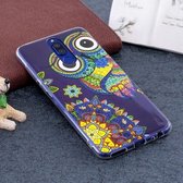 Voor Huawei Mate 10 Lite Noctilucent Etnisch Uilpatroon TPU Soft Case Beschermhoes