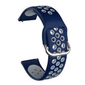 Voor Samsung Galaxy Watch Active2 44 mm tweekleurige siliconen vervangende band horlogeband (blauw + grijs)