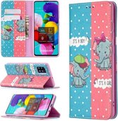 Voor Samsung Galaxy A51 Gekleurde Tekening Patroon Onzichtbare Magnetische Horizontale Flip PU Lederen Case met Houder & Kaartsleuven & Portemonnee (Olifant)
