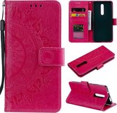 Voor Xiaomi Redmi K20 / K20 Pro Totem Bloem Reliëf Horizontale Flip TPU + PU lederen tas met houder & kaartsleuven & portemonnee (rood)