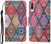 Voor Samsung Galaxy A50 / A30s Gekleurde Tekening Patroon Horizontale Flip Leren Case met Houder & Kaartsleuven & Portemonnee & Lanyard (Rhombus Totem)